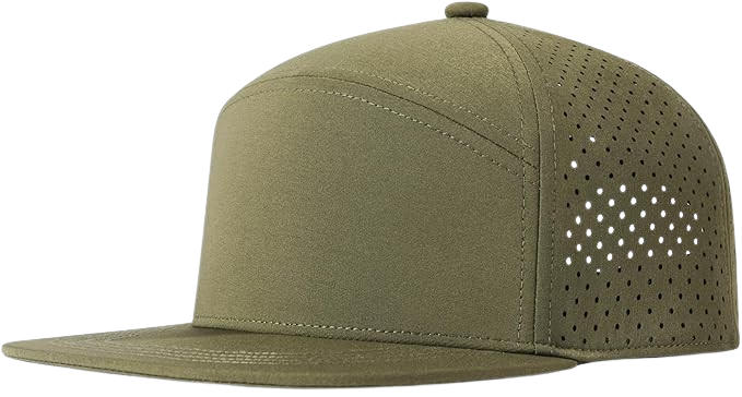Men Flat Brim Adjustable Performance Hat Snapback 
