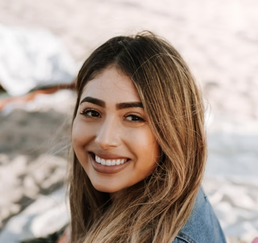 Woman smiling in casual setting